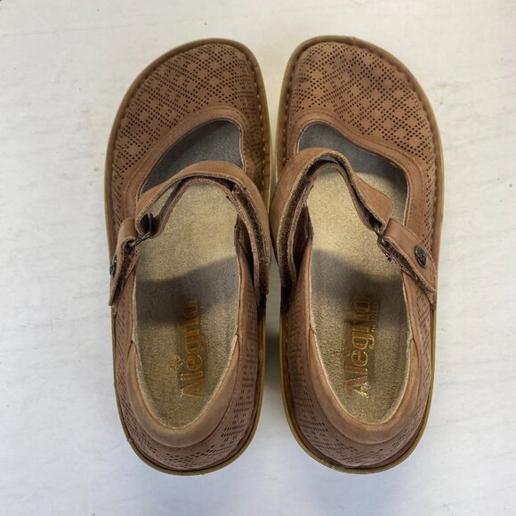 Alegria  Mary Jane Brown  Leather Clogs Shoes Size 37,Comfort,Preppy - Picture 1 of 12